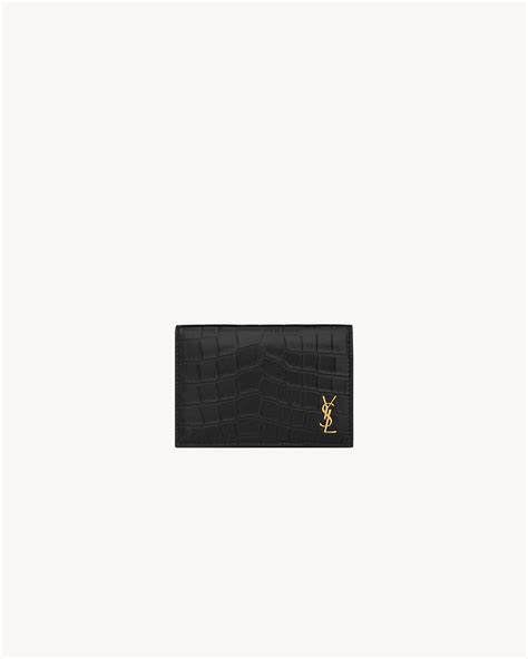 ysl crocodile card case|CASSANDRE card case in crocodile.